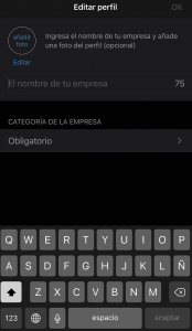 whatsapp business perfil